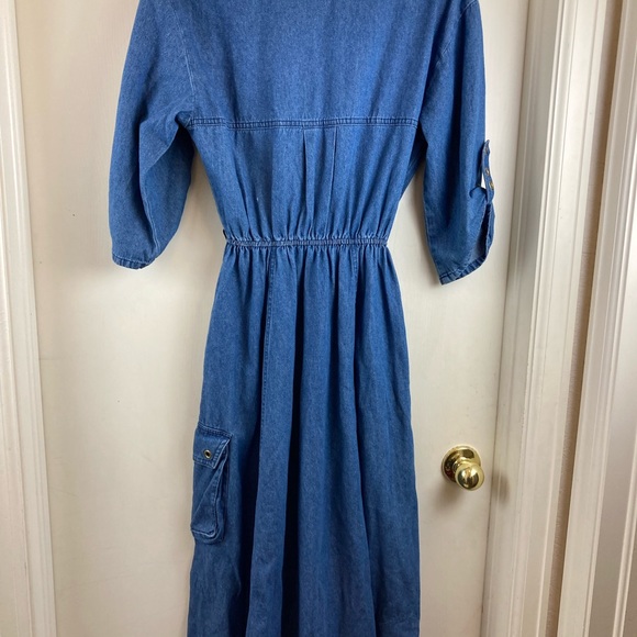 Spencer Alexis 80’s GoldTone Zippers & Other Metal Detail Denim Dress - Picture 12 of 12